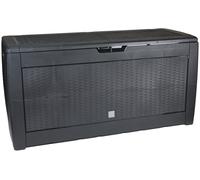 Boîte de Rangement Coffre à Coussins 310 Litres Aspect Rattan Verrouillable avec