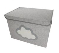 Boite de rangement, coffre à jouets pour enfant avec couvercle - 50 x 35 x 35 cm - Gris Nuage Gris G