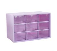 Boîte de rangement compacte à 9 compartiments anti-poussière avec petit tiroir pour dortoir et maison, pour garder bagues, boucles d'oreilles et montres bien rangés (bleu)