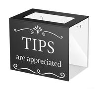 Boîte de rangement compacte en acrylique pour dons, verrouillable et transparente, pour la maison et le bureau, fixation murale ou plate (noir classique)