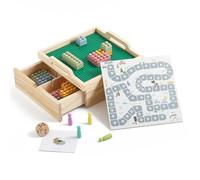 Boîte de rangement compacte en bois de 27,9 cm avec plaque de base, briques de construction 3 en 1, ensemble de jeu et de jeu de société, organiseur inspiré de Montessori pour enfants à partir de 4
