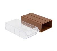 Boîte de rangement compacte et empilable pour organiser les vis et les petites pièces, accès au tiroir transparent (marron)