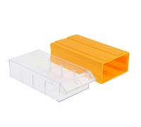 Boîte de rangement compacte et empilable pour organiser les vis et les petites pièces, accès au tiroir transparent (jaune)