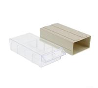 Boîte de rangement compacte et empilable pour organiser les vis et les petites pièces, accès au tiroir transparent (gris)