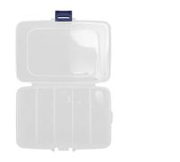 Boîte de Rangement Compartimentée 5 Cases, pour Lames de Scie | Pp Blanc, Format Rectangulaire à Grille, pour Outils et Petites Pièces, Rangement Facile et Protection