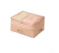 Boîte de rangement compressible pour vêtements, literie avec couvercle visible, résistant à la poussière, grande capacité, organiseur sous le lit, armoire, sac à fermeture éclair (S, rose)
