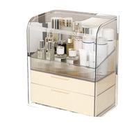 Boîte de rangement cosmétique Acrylic Cosmetic Display Cases with 2 Drawers and Large Capacity Skincare Storage Box,Make up Organizers and Storage for Vanity Bathroom Countertop Bedroom and Desk Organ