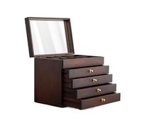 Boîte de rangement cosmétique Bamboo Cosmetic Storage Organizer, Bamboo Storage Cabinet Box with Drawer for Letter, Home,Living Room, Bedroom ，3 Layer,5 Layer Walnut Color Organisateur de maquillage(G