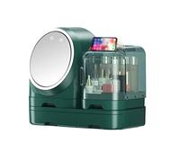 Boîte de rangement cosmétique Boîte de rangement multifonctionnelle de maquillage de ventilateur de LED avec le support de produit de soin de peau de rouge à lèvres de grande capacité de commode de bu
