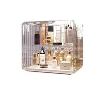 Boîte de rangement cosmétique Dust Water Proof Cosmetics Storage Display Case with Drawers, Cosmetic Display Box Suitable For Countertop Bathroom Dressing Table Bedroom Organisateur de maquillage(C-1)