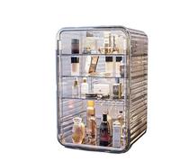 Boîte de rangement cosmétique Dust Water Proof Cosmetics Storage Display Case with Drawers, Cosmetic Display Box Suitable For Countertop Bathroom Dressing Table Bedroom Organisateur de maquillage(E-1)