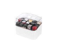 Boîte de Rangement cosmétique Lipstick Storage Box Desktop Light Luxury Cosmetic Box with Lid Multi Cell Finishing Lip Glaze Lipstick Holder Organisateur de Maquillage (Color : White)