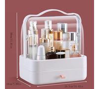 Boîte de Rangement cosmétique Makeup Storage Box Countertop Portable Vanity Cosmetics Organizer Skincare Caddy Holder for Dresser Countertop Bedroom Organisateur de Maquillage(C-1)