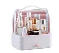 Boîte de Rangement cosmétique Makeup Storage Box Countertop Portable Vanity Cosmetics Organizer Skincare Caddy Holder for Dresser Countertop Bedroom Organisateur de Maquillage(A-1)