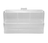 Boîte de Rangement Cosmétique Rectangulaire Transparente avec Couvercle | Plastique Blanc, Quatre Compartiments et Large Accès, pour Coton et Organisation du Tiroir