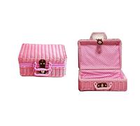 Boîte de rangement cosmétique Sac à main en rotin portable Matériau de protection de l'environnement Imitation de rotin Valise rétro Boîte de rangement cosmétique Boîte organisateur de maquillage(B,29