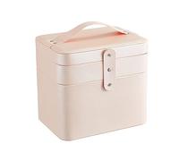 Boîte de Rangement cosmétique Sac cosmétique Portable Multifonctionnel Mode féminine Organisateur de Maquillage en Cuir PU Grande capacité Sac cosmétique Boîte Organisateur de Maquillage(A)