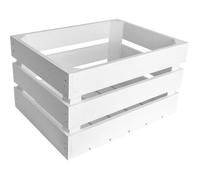 Creative Deco Caisse en Bois Blanc | 40 x 30 x 23 cm | Rangement Vintage | Cagette Deco | Boite Decoration