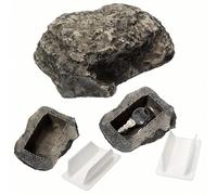 Boîte de rangement créative pour clés en pierre synthétique - En forme de pierre - Boîte de rangement privée cachée - Tirelire - Couleur graphite