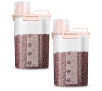 Boîte de rangement croquettes 3 L lot de 2 - hermétique avec bec verseur doseur, plastique alimentaire, 17 x 11 x 30 cm