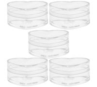 Boîte de Rangement Cœur Transparente en Plastique 5 Pièces | Fêtes et Occasions Formelles, Robuste, Adaptée aux Bonbons et Petites Douceurs