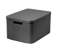 Curver Boîte de rangement avec couvercle Style L 30 L Argent métallisé