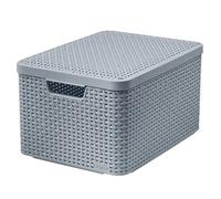 Boîte de rangement - Curver - Rattan Style - Plastique - Gris clair - 30L - 44,5x33x24,8cm