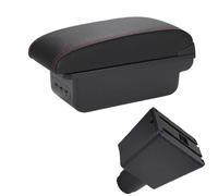 Boîte De Rangement D'accoudoir De Voiture Boîte De Rangement Accessoires D'intérieur De Rénovation Pour Renault Pour Logan 2 Pour Sandero 2 KLAUER(B1 Black red 3USB)