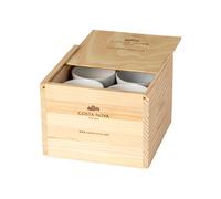 Boîte de rangement de 8 tasses Costa Nova Lungo Grespresso Nature Blanc 19,8x19,3x14,3cm