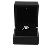 Boîte de Rangement de Bijoux éclairée par LED pour Bagues/pendentifs/bracelets/colliers, Couvercle en Caoutchouc Robuste, Intérieur en Peluche Super Doux, Résistant à la Casse, Coffret