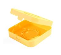 Boîte de Rangement de Bouffantes de Poudre, boîte de Rangement Portable de Voyage à Domicile, conteneur de Bouffantes de Maquillage Respirant à la Mode pour Femmes (Jaune)