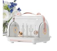 Boîte De Rangement De Bouteilles pour Tout-Petits - Rangement De Bouteilles Anti-poussière avec Bac D'égouttement Amovible | Égouttoir À Biberons Amovible Et Lavable avec Couvercles