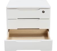 Boîte de rangement de bureau Blanc Organiseur à 3 étages avec tiroirs verrouillables