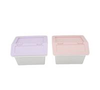 Boîte de Rangement de Bureau Couvre-poussière Rose Violet Design empilable Garder Le Contenu de Rangement de Maquillage cosmétique de Soins de la Peau Bien rangé pour Station de