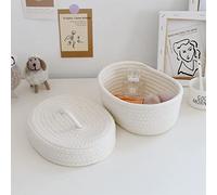 Boîte de Rangement de Bureau, Durable, Léger, Fait à la Main, en Corde de Coton, Organisateur D'articles Divers pour un Usage Domestique, Table de Chevet Respectueuse de la Peau, 1 X Panier