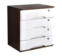 Boîte de rangement de bureau en bois massif avec tiroir verrouillable, armoire à quatre niveaux pour documents de bureau, dossiers et fournitures, accessoires de bureau organisés