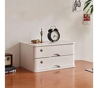 Boîte de rangement de bureau en bois massif avec tiroirs - Organiseur de fichiers verrouillable, rehausseur d'écran d'ordinateur, armoire à tiroirs multifonction pour bureau et maison, commode à 2
