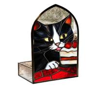 Boîte de rangement de bureau en faux vitrail Décoration sur le thème des | Boîte de rangement de bureau en acrylique pour pot de fleurs, petites plantes, chambre à coucher, dortoir, appartement