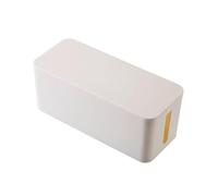 Boîte de rangement de câbles avec attaches de câble pour salon, étude et bureau (blanc, taille L)