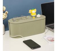 Boîte de Rangement de Câbles de Grande capacité, Boîte de Gestion de Câbles en ABS avec Couvercle isolé, Idéal pour Vos Amis et Votre Famille (Vert grisâtre Grande Taille)