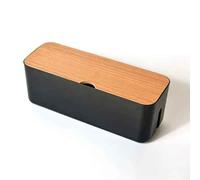 Boîte De Rangement De Câbles En Bois,Mallette De Rangement De Ligne Électrique,Organisateur De Prise De Chargeur Anti-Poussière,Boîtier De Fil,Organisateur D'enrouleur De Câble - Style 2-Noir
