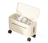 Boîte de rangement de câbles et blocs d'extension dissimulés | Rangement de câbles avec roues | Rangement de cordon de chargeur de table | Pour la maison, le bureau, le dortoir, l'installation de jeux