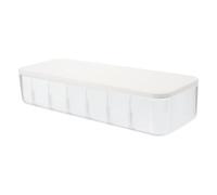 Boîte de Rangement de Câbles et Séparateurs Amovibles avec Couvercle PP | Organisation du Bureau Tiroir, Extérieur Transparent, Protège des Taches, Compartiments Séparés