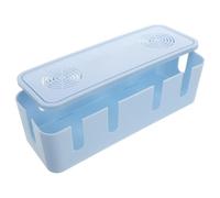 Boîte de Rangement de Câbles PP Multifonction pour Maison et École Bleue | Organisateur Moderne, du Désordre, Usage Simple, Format Compact, pour Adaptateurs et Prises