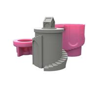 Boîte de rangement de château Moules en silicone Moulage en béton Pot de fleur Moule Chandelier Ornement Outil de fabrication Facile à nettoyer Bougeoir Moule avec couvercle Chandelier Récipients