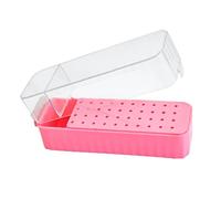 Boîte De Rangement De De Polissage À Ongles, Boîtier De L'organisateur À Outils À Ongles, Support De Pointe De Broyage, Couvercle Transparent Et Disposition De 40 Trous, 15,2x4,5x6,3 Cm, Pour La
