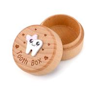 Boîte de Rangement de Dents Sculptées en 3D, Boîte de Rangement de Dents en Bois pour Dents Perdues Mignon Support Souvenirs Dents pour Garçons Filles Enfants Anniversaire Cadeau (Filles)