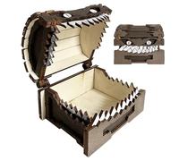 Boîte de rangement de dés - Boîte de rangement de dés en bois | Capacité support de dés de poitrine famille jeux de table et amateurs de jeux de société