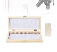 Boîte de rangement de diapositives en bois pour placer des lames de microscope préparées, boucle en métal en bois massif pur fait à la main, peut contenir 50 diapositives, avec un code de glissière