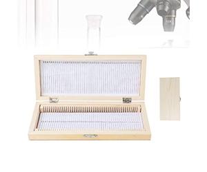 Boîte de rangement de diapositives en bois pour placer des lames de microscope préparées, boucle en métal en bois massif pur fait à la main, peut contenir 50 diapositives, avec un code de glissière